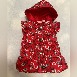 Kids Headquarters~Adorable~Houndstooth Heart~Puffer Vest~Snap Closure~Size 4T